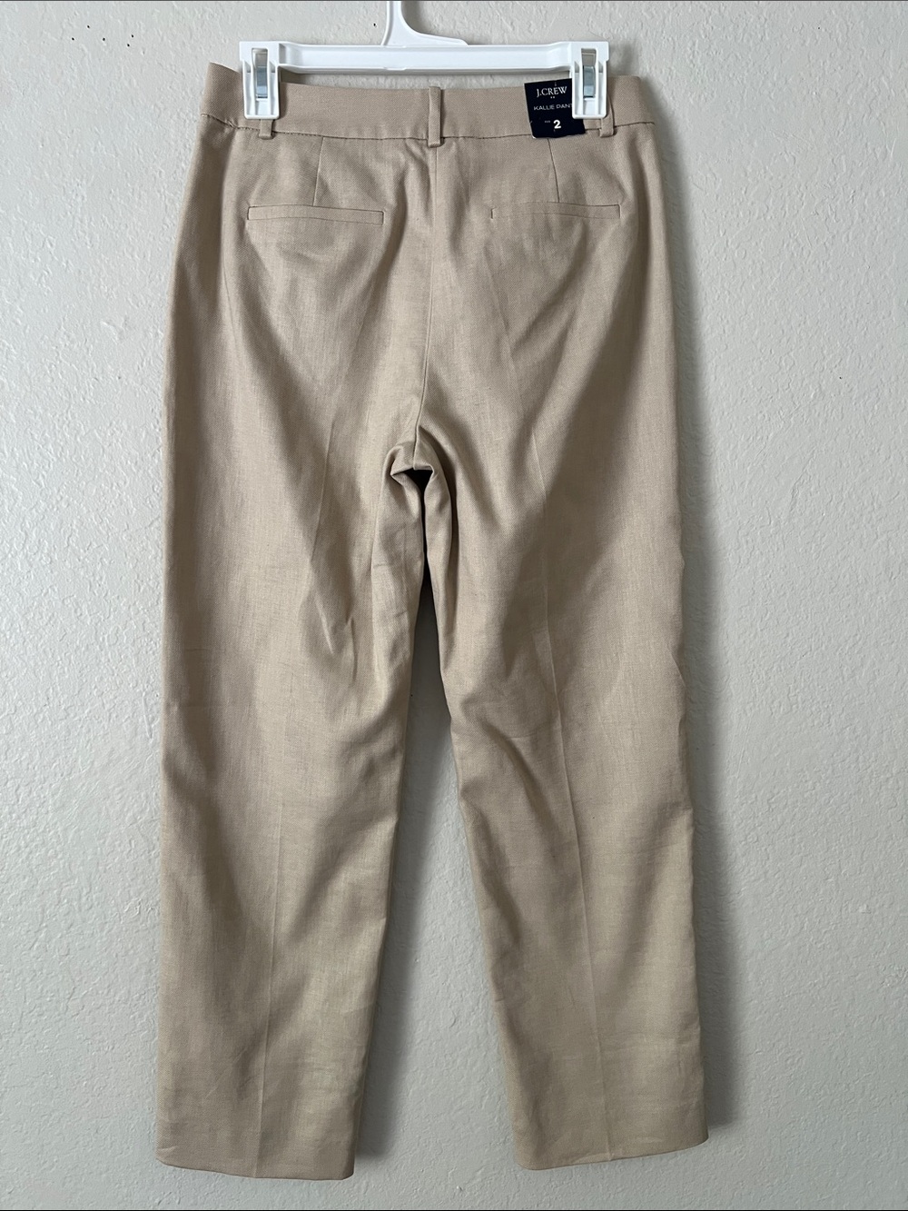 NWT J. CREW Kallie Stretch Linen-Blend Straight-leg Pant Beige Size 2 - Picture 5 of 14